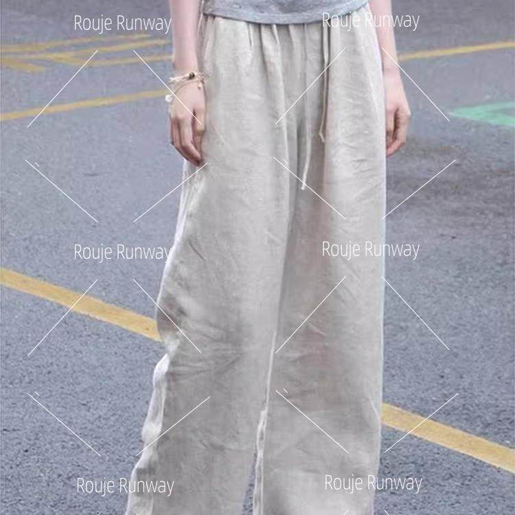 法式Rouje Runway气质裤子女休闲裤薄款裤宽松阔腿裤百搭遛弯裤女,女装/女士精品,大码裤装,淘宝优惠券,粉丝福利购,淘宝优惠卷