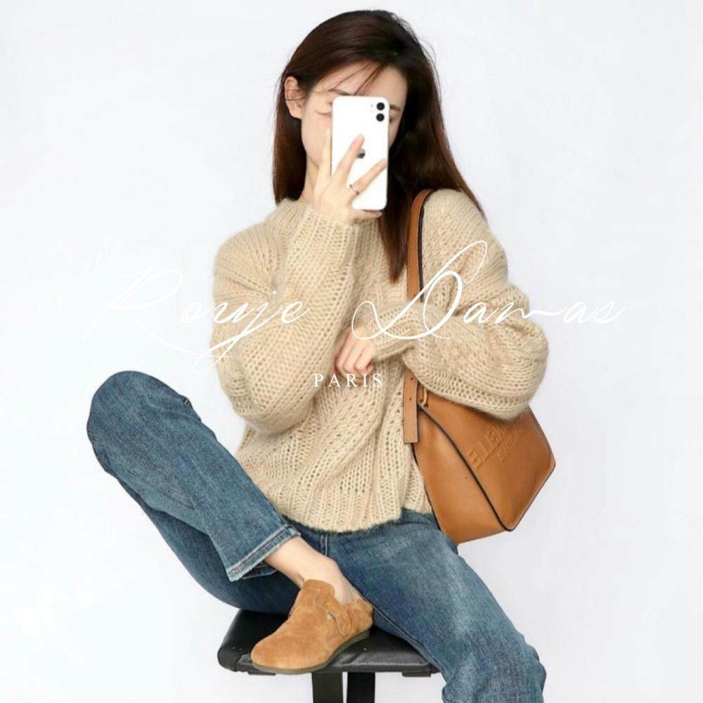 Rouje Damas法式软糯马海毛毛衣女2025新款设计感小众针织衫上衣,女装/女士精品,大码内搭,淘宝优惠券,粉丝福利购,淘宝优惠卷
