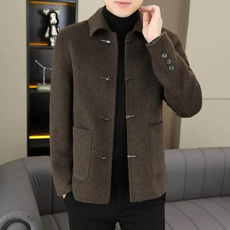 TWG双面羊毛呢大衣男士秋冬季短款加厚高端商务翻领毛呢夹克外套,男装,毛呢大衣,淘宝优惠券,粉丝福利购,淘宝优惠卷