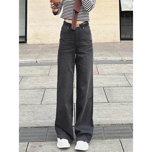 2025秋冬新款鑫欣阿玛施艾正加绒阔腿牛仔裤显瘦直筒长5100388