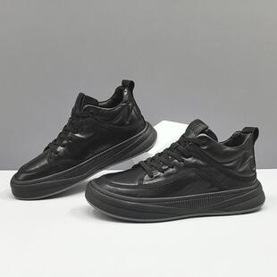 欧洲站男鞋板鞋男款2025新款秋冬中帮歪头小众休闲轻奢萌丑芒果鞋