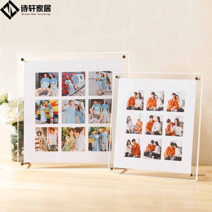 亚克力九宫格相框摆台洗照片定制diy打印多张情侣婚纱照纪念挂墙