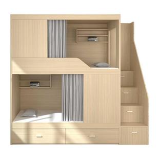 青旅民宿双层床公寓床学生宿舍实木上下铺电竞酒店太空舱上下床