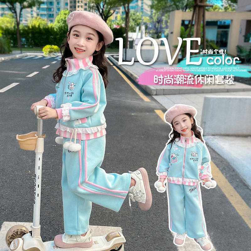 【5253人收藏】女童套装春季2025新款洋气时髦儿童宝宝春装萝莉风