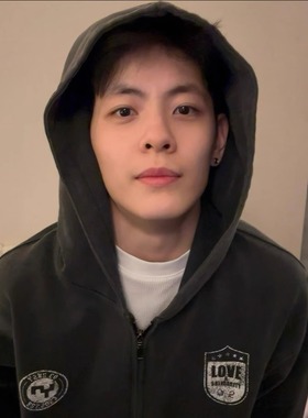 杨力维杨舒予同款 水洗复古做旧印花拉链连帽卫衣休闲宽松外套