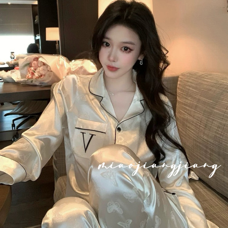 维家蝴蝶冰丝性感睡衣女纯欲风