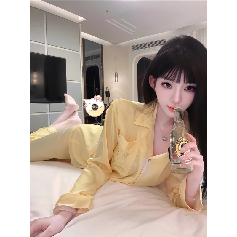 纯欲冰丝HelloKitty长袖睡衣套装