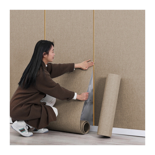 亚麻墙布无缝全屋自粘2025新款壁布墙纸客厅背景墙卧室高级感壁纸