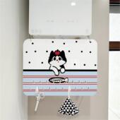 免打孔魔术贴热水器遮挡帘厨房燃气管道遮挡装 饰可爱热水器遮挡罩