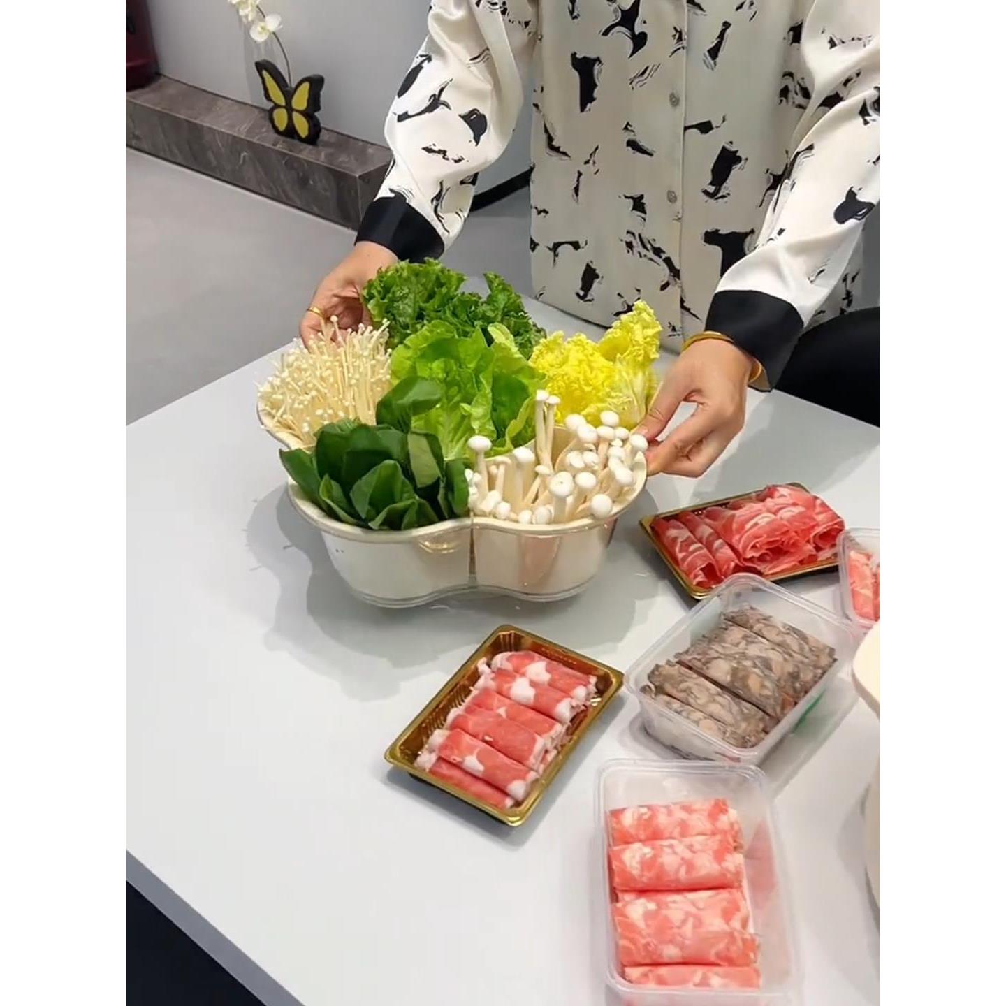 火锅配菜盘厨房多功能放架