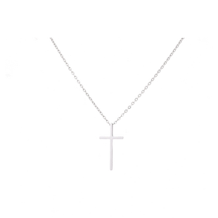 钛钢十字架项链男女不掉色不过敏情侣网红轻奢吊坠毛衣链嘻哈配饰