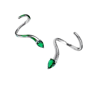 小众斯莱特林灵蛇关节戒指女ins冷淡风轻奢高级感蛇院绿钻尾戒