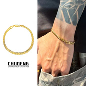 压花古巴男士 手链轻奢小众精致高颜值学生党2026新款 日常百搭手饰