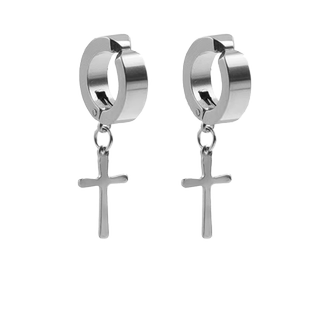 十字架耳夹无耳洞男冷淡风男士单只耳钉ins潮男生耳环个性时尚