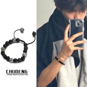 饰品 手绳女时尚 新款 串珠手链男生小众轻奢高级感珠子手串复古个性