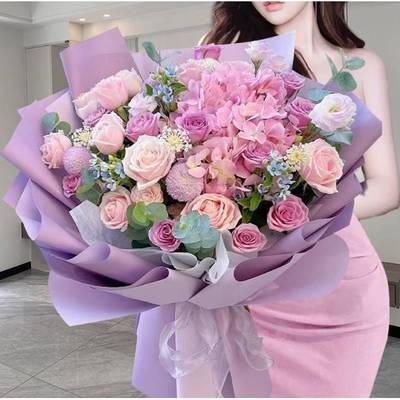 送全国配束64793友型球玫递花女生日鲜花同城瑰速北州上京海广巨