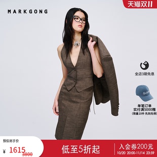阔肩西装 设计感高级流行独特气质通勤经典 女装 外套女 MARKGONG