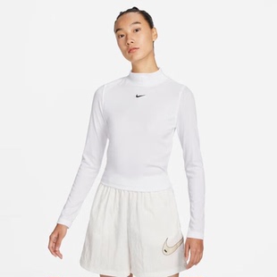Nike/耐克春秋季女子刺绣标时尚运动显瘦打底衫长袖T恤DV7881-100