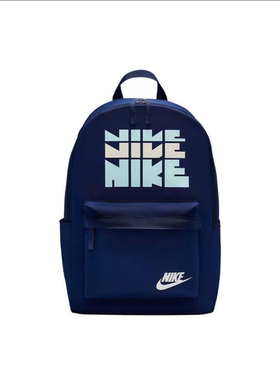 NIKE/耐克 运动简约 25L 涤纶  多Logo深蓝双肩包 HV6614-492