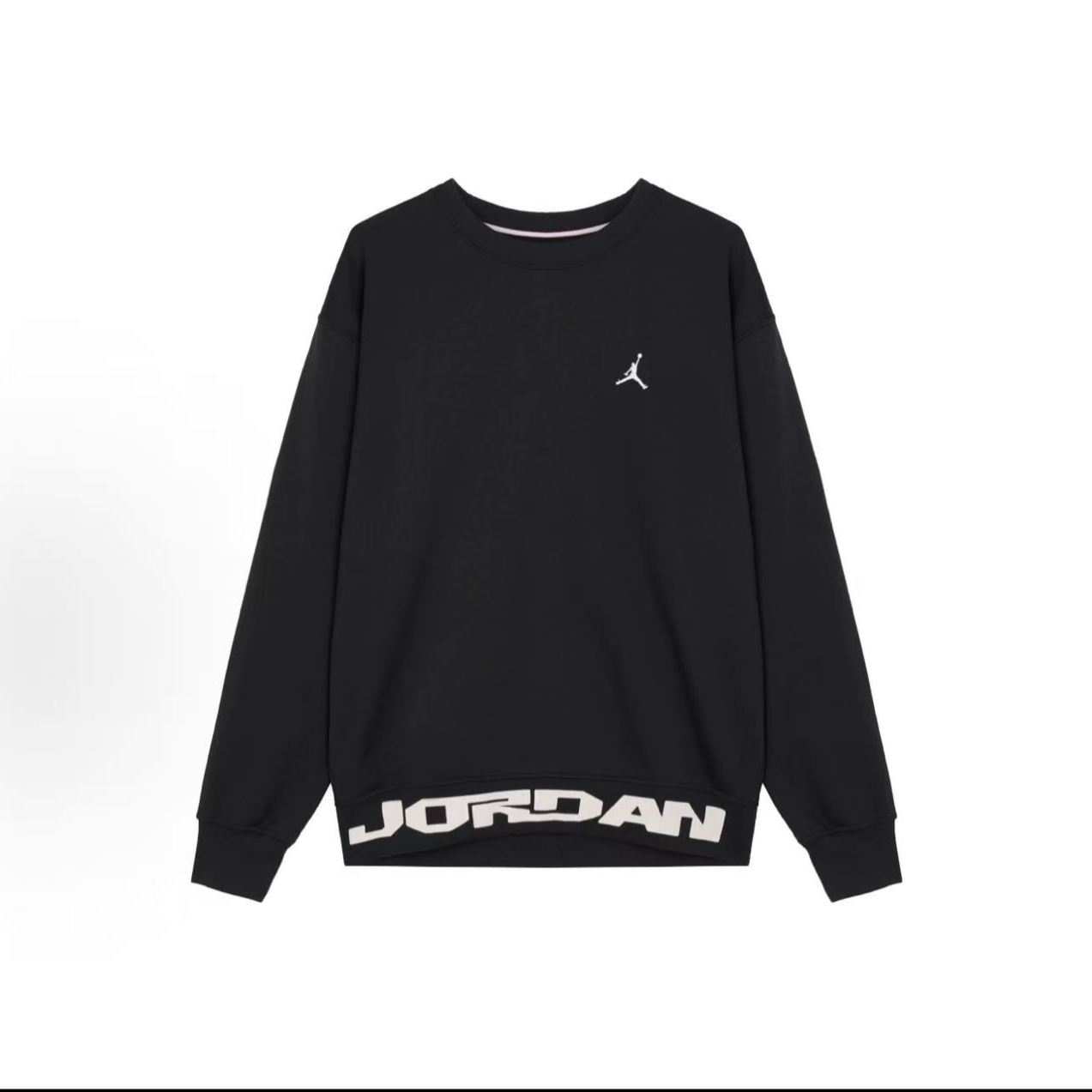NIKE耐克 Jordan 加绒圆领套头长袖卫衣男款黑色  FV7437-010