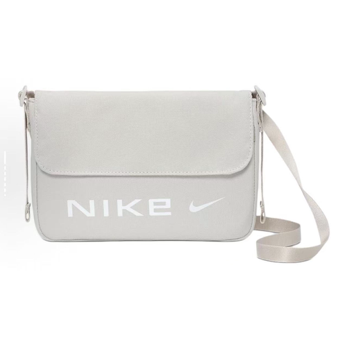 Nike耐克 翻盖磁扣闭合织物 单肩斜跨包  女款 矿石灰FZ2516-014