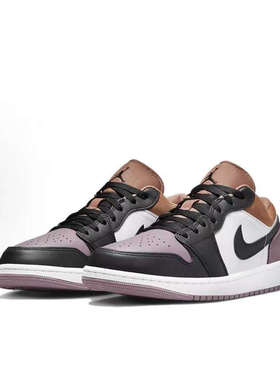 耐克Air Jordan 1 Low AJ1白褐紫低帮男款复古休闲板鞋FB9907-102