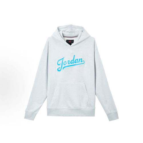 NIKE耐克 Jordan 字母长袖灰蓝连帽卫衣 FN4614-043
