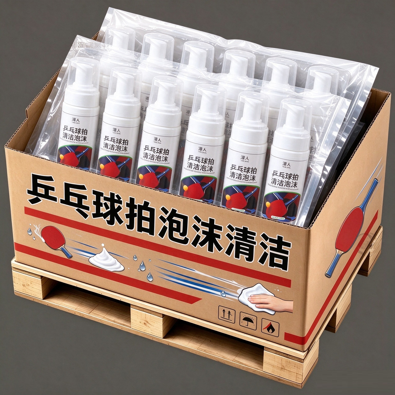 乒乓球拍胶皮清洁增粘去污套装