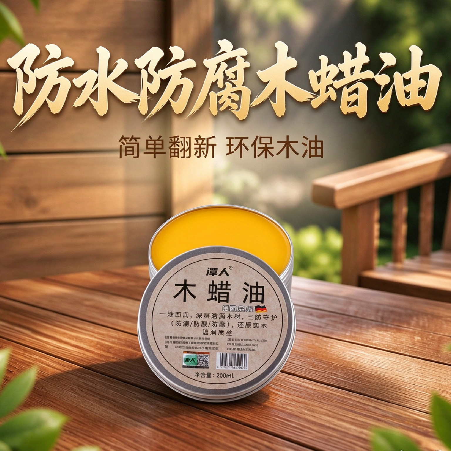 纯天然透明固体木蜡油家具抛光