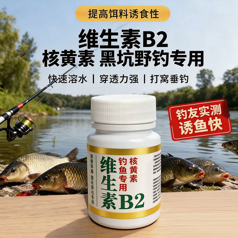 核黄素粉维生素b2钓鱼专用诱鱼剂诱食添加剂鲫鱼鲤鱼泡米Vb2鱼饵