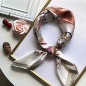 法式 洋气妈妈丝巾夏季 脖子薄款 2025新款 搭配衬衫 t恤70cm小方巾女