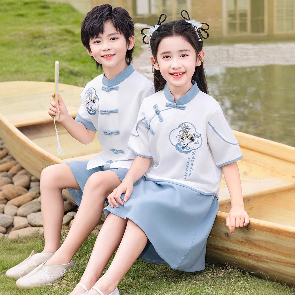 六一儿童古装演出服汉服小学生民国风班服幼儿园合唱中国风舞蹈