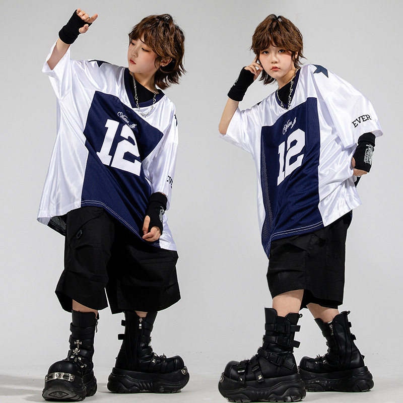 儿童hiphop街舞服男女童酷炫银色套装少儿炸街架子鼓走秀表演出服