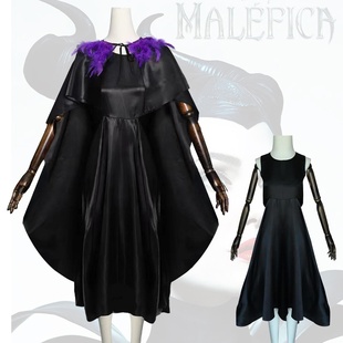 跨境新品万圣节沉睡魔咒cosplay服玛琳菲森同款黑色演出表演女巫