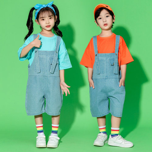 六一儿童啦啦队演出服酷潮小学生运动会开幕式表演服街舞男童套装