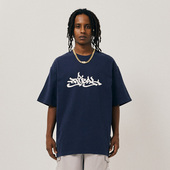 TRIBAL 潮牌 T恤美式 经典 涂鸦字体LOGO基础圆领短袖