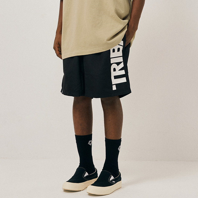 TRIBAL 糖果色美式街头潮牌沙滩冲浪街舞休闲运动印花短裤