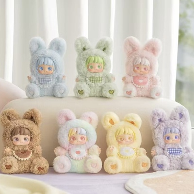 小米娜晚安兔友毛绒搪胶盲盒手办