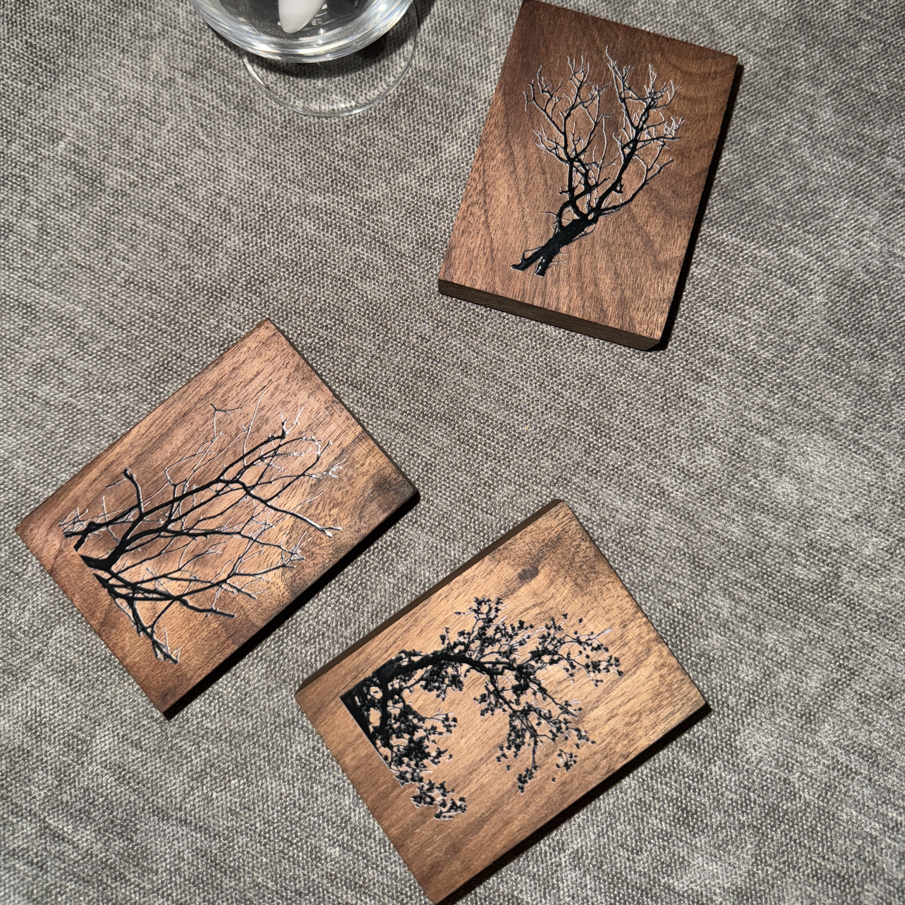 树木繁枝木质印章手账制作