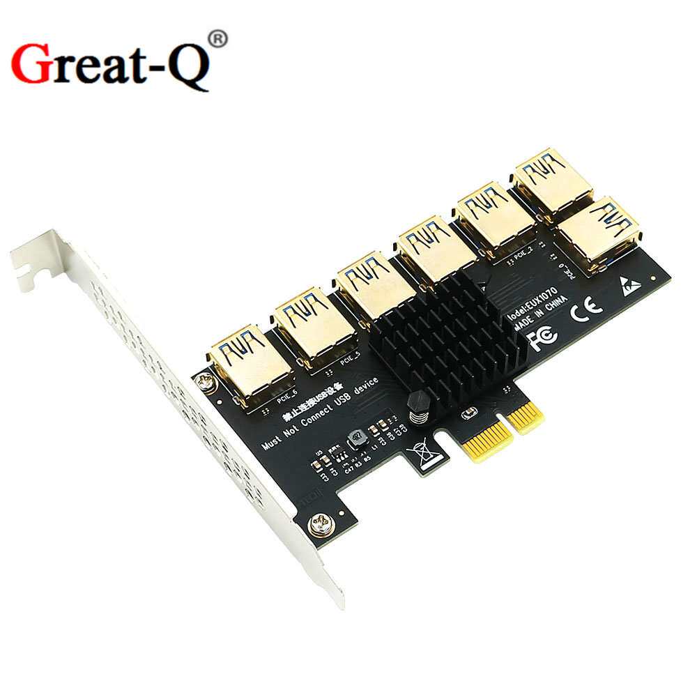 pci-e1分7扩展卡pci-e一转七显卡扩展卡pci-e插槽一拖七显卡扩展