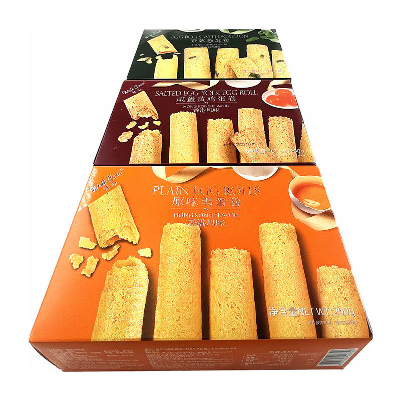 年货糕点 井心咸蛋黄味香葱手工鸡蛋卷200g 下午茶零食品