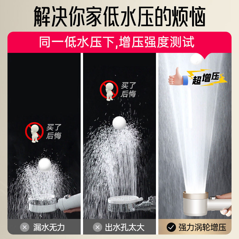 奶油白涡轮增压过滤花洒