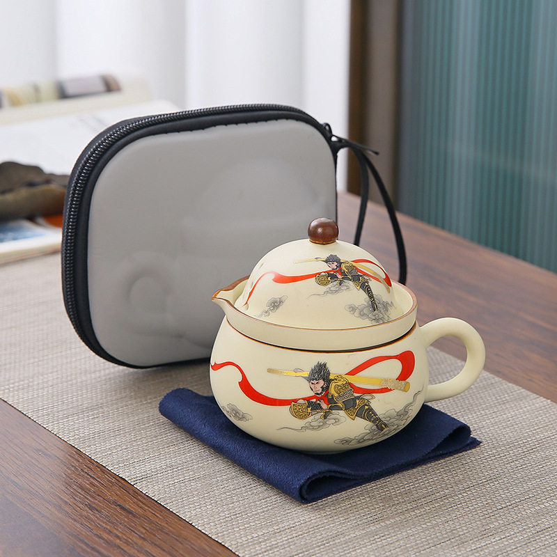 汝窑旅行茶具套装便携式