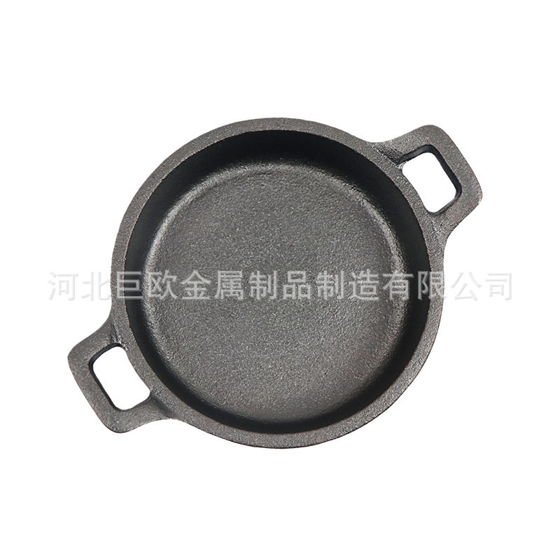 迷你双耳煎锅圆形铸铁家