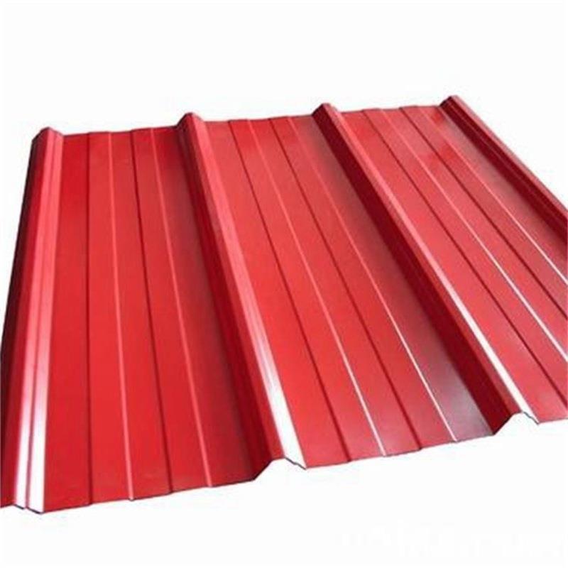 厂房屋面镀铝锌压型钢板红色PE涂层镀锌彩钢瓦25-210-840型屋顶瓦