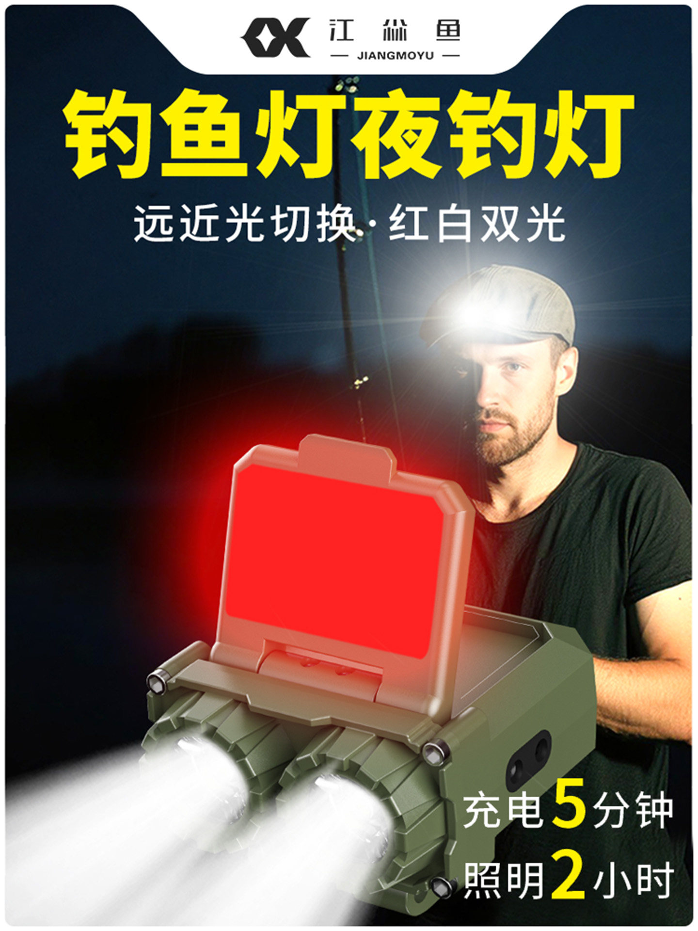 采购产品钓鱼和夜间钓鱼专用灯,传感器帽夹灯,小手电筒,头戴式