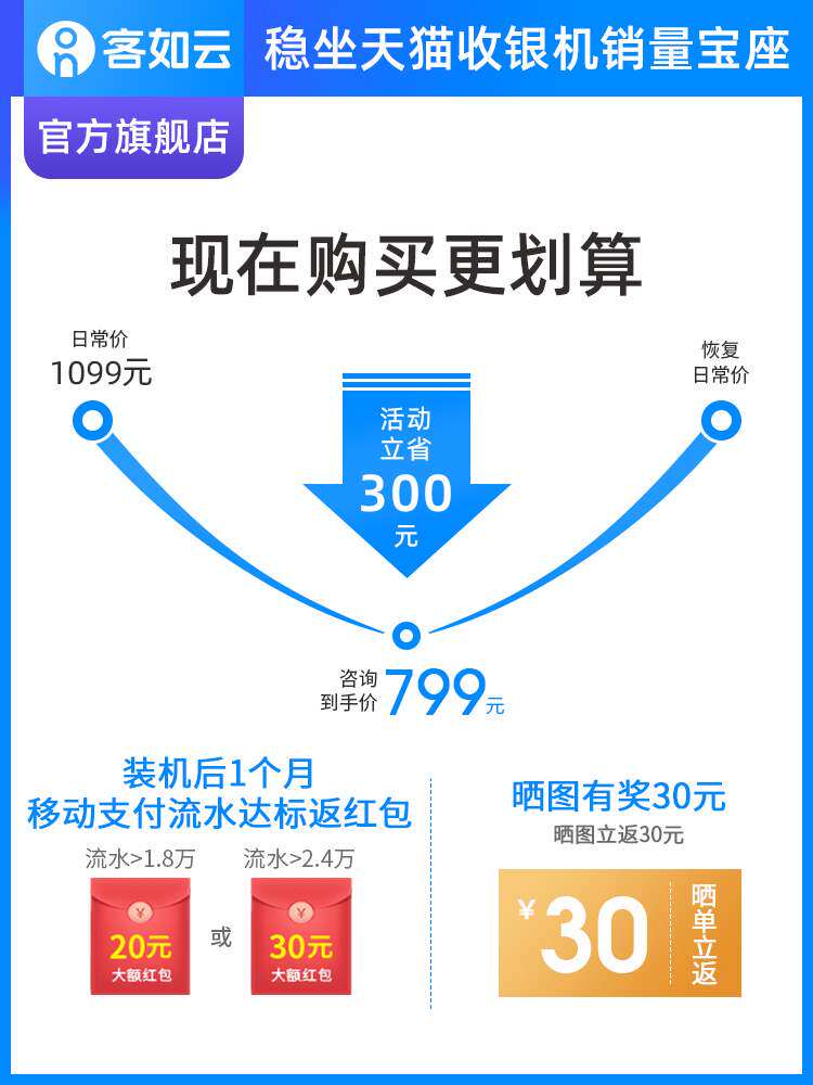 一体机称重收银红云超市收银机扫码收款机生鲜水果店电子秤小