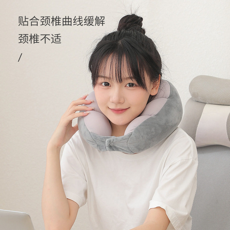 u型枕泡沫粒子脖枕办公室午睡护颈枕豌豆飞机枕旅行便携颈枕批发