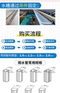 品新型天沟雨水槽屋檐雨水槽铝合金天沟型材排水槽檐沟方形雨水促