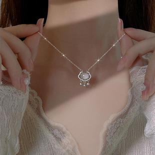 S999纯银和田玉平安锁项链女款2025新款高级感送女友闺蜜生日礼物